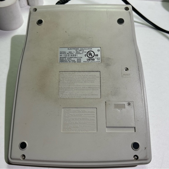 Sharp EL-1801V Portable 12-Digit  Serial Printing Calculator / With Paper Rolls - Picture 3 of 3